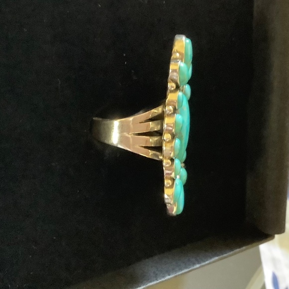 Sterling Silver Genuine Gemstone Blue Mojave Turquoise Ring Size-8 - Picture 6 of 14